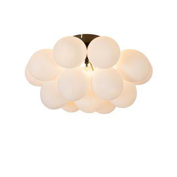 Art deco plafondlamp zwart met opaal glas 4-lichts - Uvas beschikbaar voor biedingen