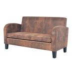 vidaXL Tweezitsbank kunstsuède bruin, Huis en Inrichting, Verzenden, Leer, Minder dan 150 cm, Nieuw