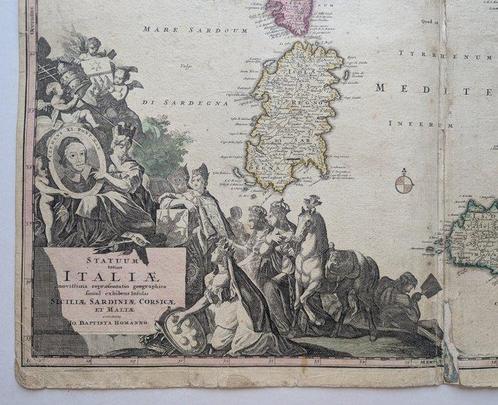 Italië - Italië; Homann - Statuum totius Italiae - 1701-1720, Boeken, Atlassen en Landkaarten