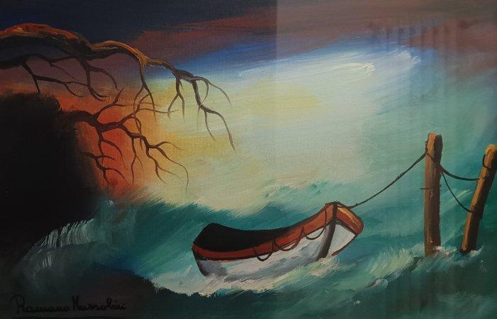 Romano Mussolini (1927-2006) - Barca, Antiek en Kunst, Kunst | Schilderijen | Klassiek