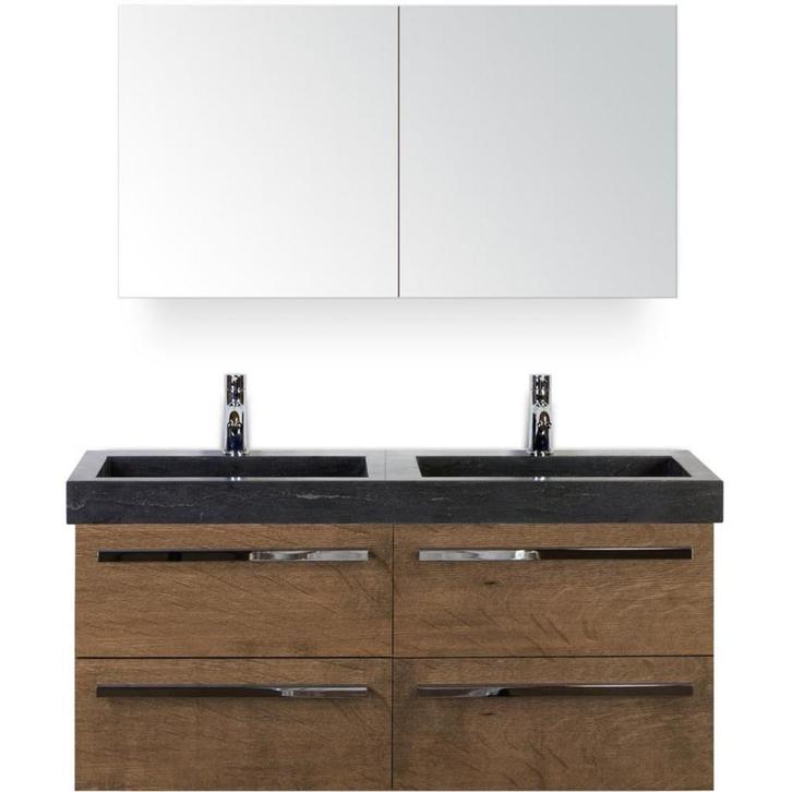 Seville Badmeubelset 120 cm - 4 Laden Tabacco - Wastafel, Huis en Inrichting, Badkamer | Badkamermeubels, Nieuw, Ophalen of Verzenden