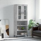 vidaXL buffetkast 69,5x34x180 cm bewerkt hout betongrijs, Huis en Inrichting, Kasten | Buffetkasten, Verzenden, Nieuw, 50 tot 100 cm