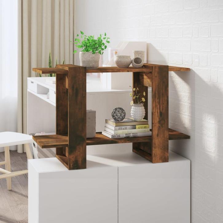 vidaXL Boekenkast/kamerscherm 80x30x51 cm gerookt, Huis en Inrichting, Kasten | Boekenkasten, 25 tot 50 cm, Nieuw, Overige houtsoorten