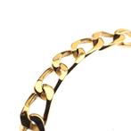 18 Krt. Gouden gourmet schakel armband | 19,5 cm, Sieraden, Tassen en Uiterlijk, Armbanden, Ophalen of Verzenden, Gebruikt, Overige kleuren