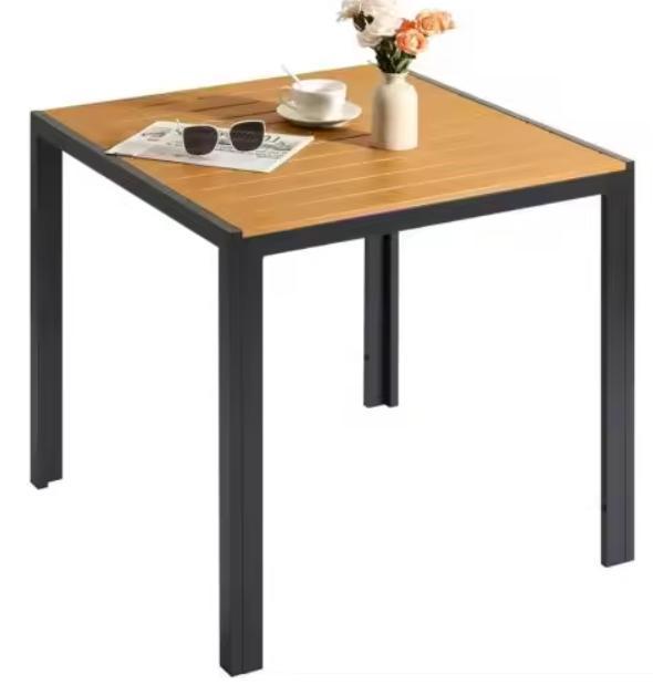 Vierkante Tuintafel Aluminium  WPC – 75x75 cm Weerbestendig, Tuin en Terras, Tuintafels, Nieuw, Verzenden