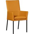 Leren eetkamerstoel Royal - Toledo Leem (geel/bruin) -, Huis en Inrichting, Stoelen, Leren eetkamerstoel Royal - Toledo Leem (geel/bruin) - Poten staal vierkant zwart past perfect in uw interieur als u woonstijl: Modern is.