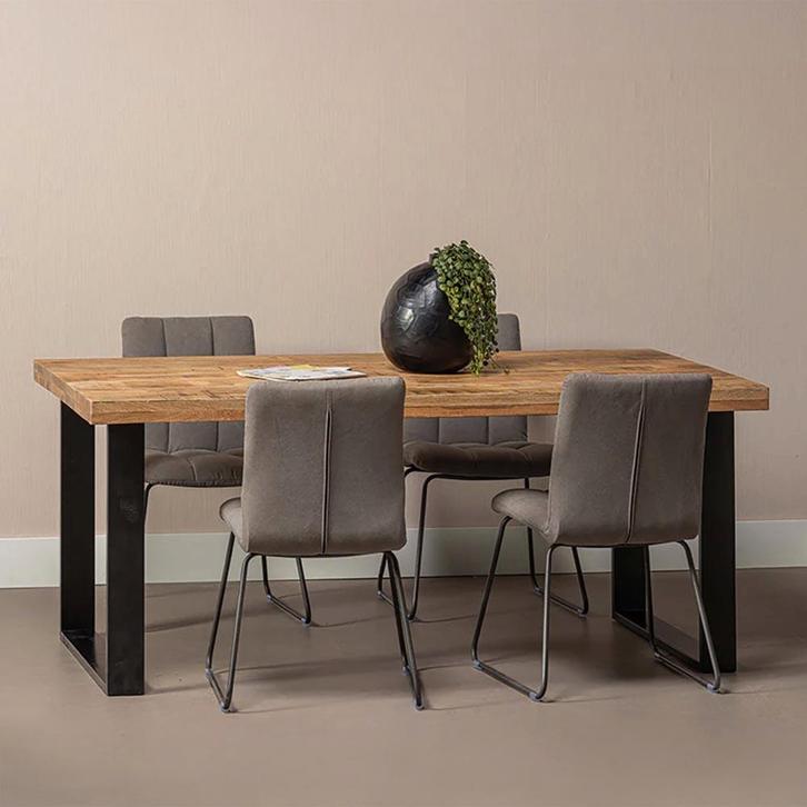 Mangohouten Eettafel Rechthoek Roy 140x90 cm (6cm), Huis en Inrichting, Tafels | Eettafels, 50 tot 100 cm, 100 tot 150 cm, Rechthoekig