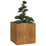 vidaXL Plantenbak roestig 80x80x80 cm weervast staal, Tuin en Terras, Bloembakken en Plantenbakken, Verzenden, Nieuw, Metaal