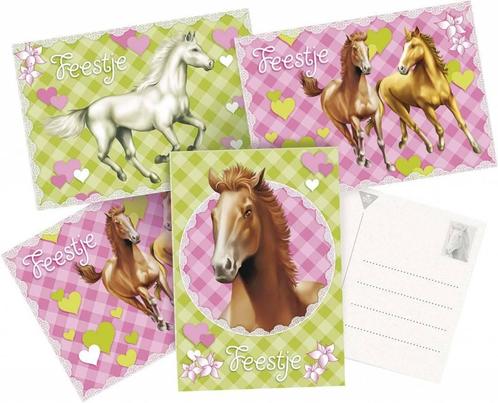 Paarden Uitnodigingen Party 6st, Hobby en Vrije tijd, Feestartikelen, Nieuw, Verzenden