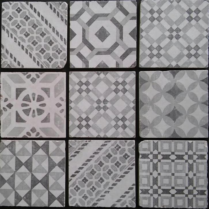 Vintage Vloertegel Decor 15X15 (prijs per m2), Doe-het-zelf en Verbouw, Tegels, Ophalen of Verzenden