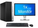 STUNTPRIJS: HP EliteDesk 800 G3 MT i7 7e Gen incl. 1 Monitor, 256 GB, 7700 (4-Cores), 8 GB, Nieuw