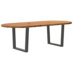 vidaXL Eettafel 240x100x74 cm ovaal massief eikenhout, Verzenden, Nieuw