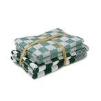 Keukensets Groen 2 Handdoeken 50x50cm + 2 Theedoeken 65x65cm, Verzenden, Nieuw, Overige kleuren, Theedoek of Handdoek