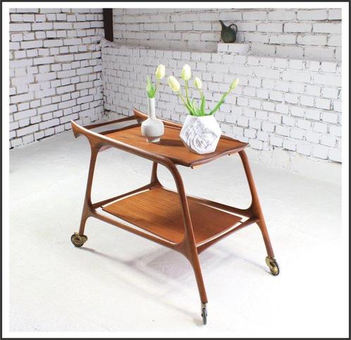 Serveerwagen - barwagen - Teak, Antiek en Kunst, Kunst | Designobjecten