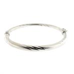 18 Krt. Witgouden gedraaide slavenarmband  | Ø 60 mm, Ophalen of Verzenden, Gebruikt, Overige kleuren, Goud