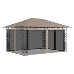 vidaXL Prieel met klamboe 180 g/m² 4x3x2,73 m taupe, Tuin en Terras, Partytenten, Verzenden, Nieuw