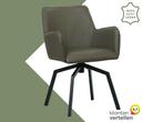 Leren draaibare eetkamerstoel Jazz - Toledo Moss, Huis en Inrichting, Barkrukken, 60 tot 90 cm, Nieuw, Leer, Ophalen of Verzenden