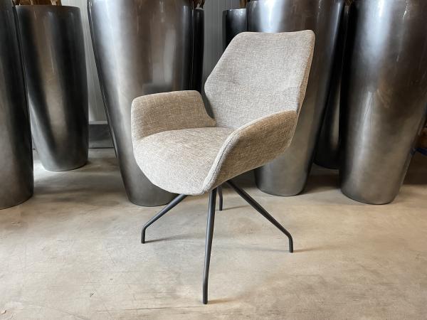 Veiling - Eetkamerstoel Mondial (set van 6) weefstof - taupe, Huis en Inrichting, Stoelen, Nieuw