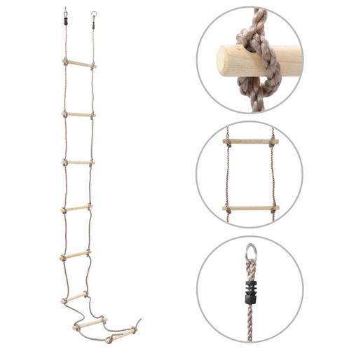 vidaXL Touwladder 290 cm hout, Sport en Fitness, Klimsport, Nieuw, Verzenden