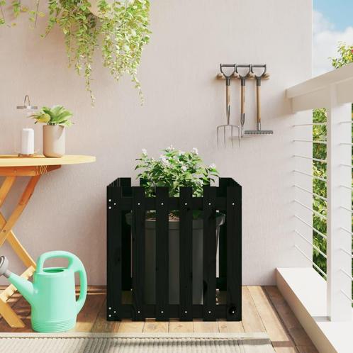 vidaXL Plantenbak met hekontwerp 60x60x60 cm massief, Tuin en Terras, Bloembakken en Plantenbakken, 60 tot 100 cm, Nieuw, Hout