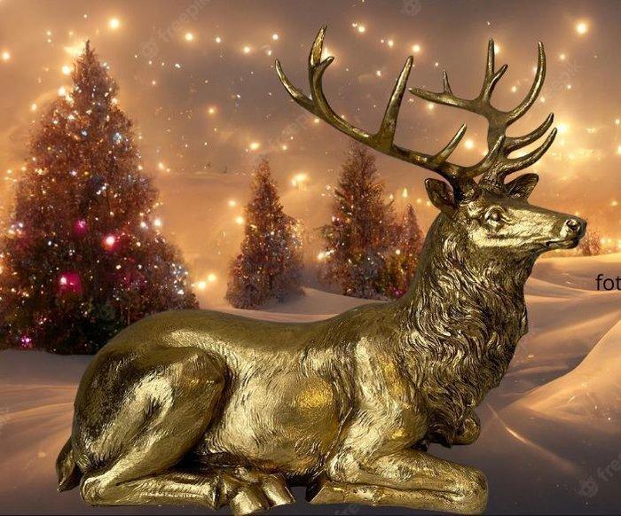 Kerstbeeldje Gremo ***LIGGEND HERT***XXL - Composiet, Diversen, Kerst