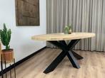 Massief eiken ovale tafel Ovaal ook verjongd MAATWERK, 200 cm of meer, 50 tot 100 cm, Nieuw, Vijf personen of meer