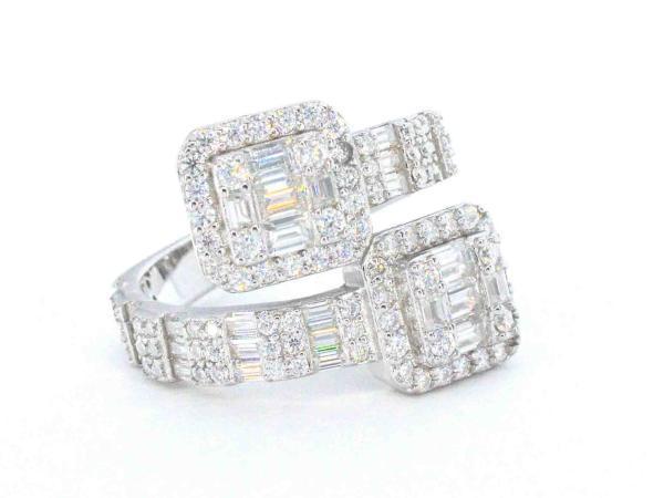 Veiling - Design ring met emeralds en briljanten Moissaniet, Sieraden, Tassen en Uiterlijk, Ringen