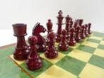 Jeu déchecs en buis vernis avec échiquier Gary KASPAROV, Antiek en Kunst