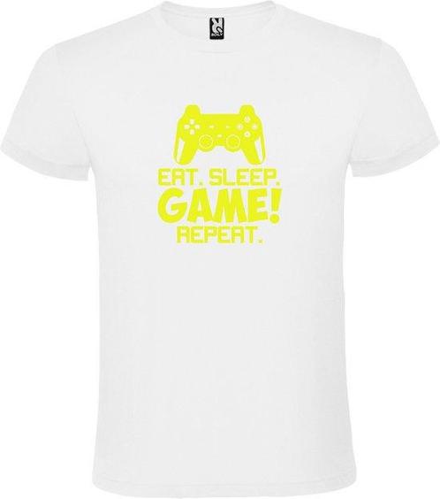EAT SLEEP GAME REPEAT op T-shirt, Kleding | Heren, T-shirts, Overige kleuren, Nieuw, Overige maten, Verzenden