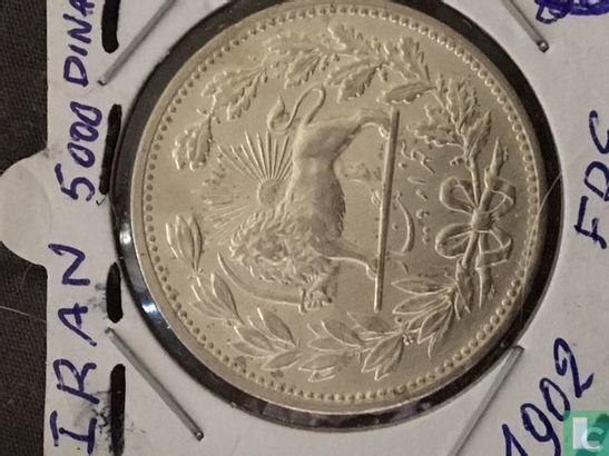 Iran 5000 dinar 1902 (AH1320), Postzegels en Munten, Munten | Azië, Losse munt, Goud, Zilver, Verzenden