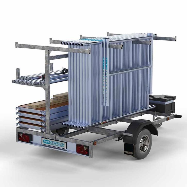 Steigeraanhanger 250 + Rolsteiger Basic 135x250 10,2m, Doe-het-zelf en Verbouw, Steigers, Rolsteiger of Kamersteiger, Nieuw, 5 meter of hoger