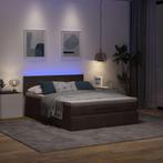 vidaXL Ottoman bed met matras en LEDs 140x190 cm stof, Verzenden, Nieuw, Tweepersoons, 140 cm