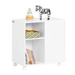 Printerkast op Wielen – Witte Mobiele Kast met Lade en Deur, Verzenden, Nieuw in verpakking