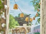 Solar Lichtsnoer Rattan – 10 Hanglampjes – 1,8 m, Tuin en Terras, Verzenden, Minder dan 50 watt, Nieuw, Led