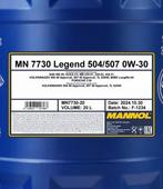 0W30 20L Mannol 7730 Legend VW 504/507, MB 229.31/229.51/..., Ophalen of Verzenden, Nieuw