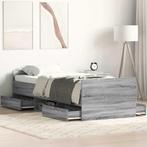 vidaXL Bedframe met hoofd- en voeteneinde grijs sonoma, Huis en Inrichting, Slaapkamer | Bedden, 90 cm, Eenpersoons, Verzenden
