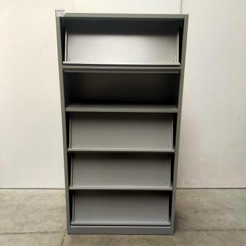 Grijze metalen folderkast - 195x100x42 cm beschikbaar voor biedingen
