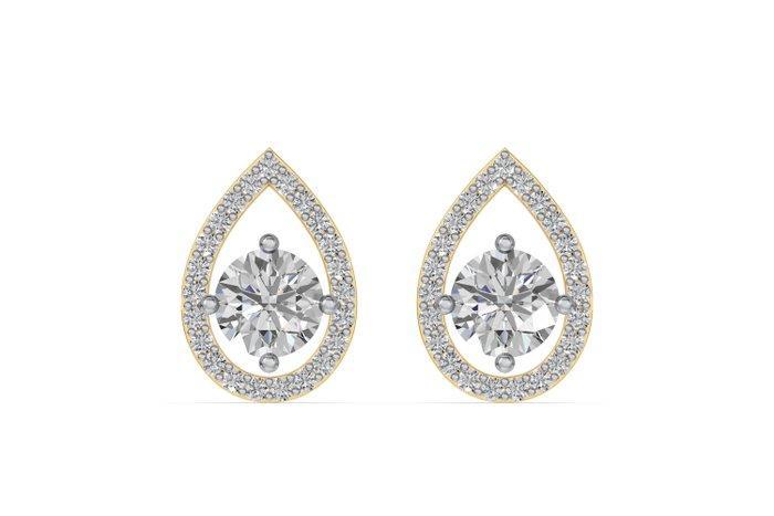 Oorbellen - 14 karaat Geel goud - 2.51ct. tw. Diamant, Sieraden, Tassen en Uiterlijk, Oorbellen