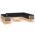 vidaXL 11-delige Loungeset met antracietkleurige kussens, Verzenden, Nieuw, Loungeset