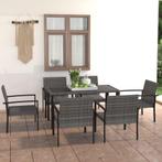 vidaXL 7-delige Tuinset poly rattan grijs, Tuin en Terras, Tuinsets en Loungesets, Verzenden, Nieuw, Rotan, Tuinset