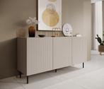 Meubella | Dressoir beige 156cm 3 deuren - Opbergkast, Verzenden, 150 tot 200 cm, Nieuw, Modern