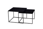 Salontafel Mangohout Carlin Set Van 2 Laag 54x54 cm, Huis en Inrichting, Tafels | Salontafels, 50 tot 100 cm, Verzenden, Nieuw
