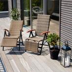 Wicker tuinstoel opklapbaar met aluminium frame en voetsteun, Nieuw, Verzenden