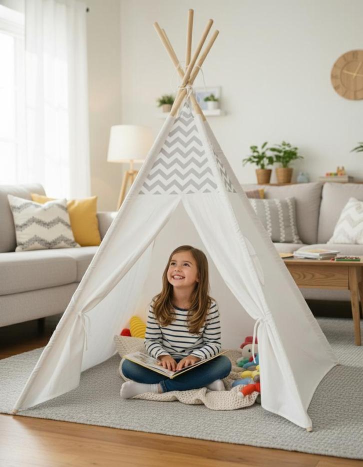 Tipi Speeltent - Tent voor kinderen - Grijs - 50% Korting, Kinderen en Baby's, Speelgoed | Buiten | Speeltoestellen, Nieuw, Verzenden