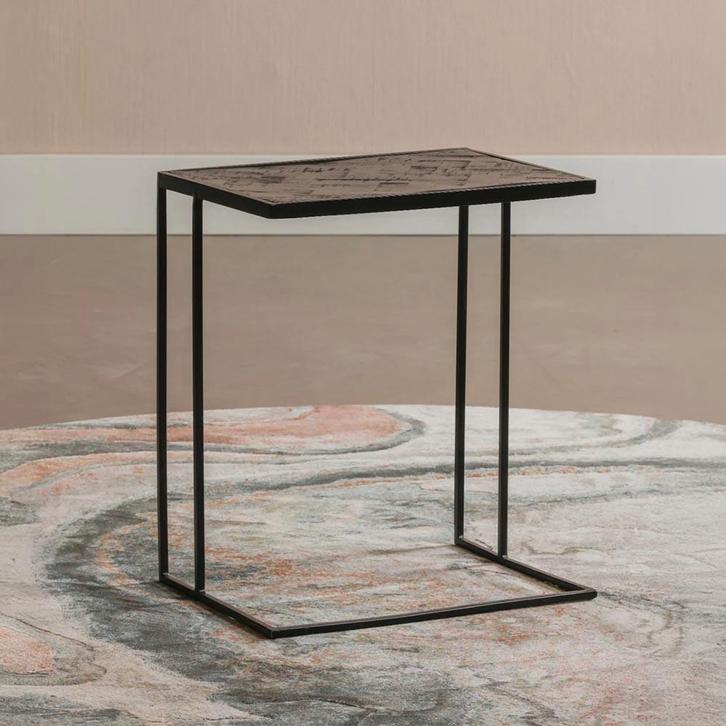 Bijzettafel Mangohout Carlin, Huis en Inrichting, Tafels | Bijzettafels, Nieuw, Hout, Overige vormen, Verzenden
