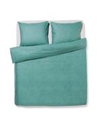051 Dekbedovertrek 240x200/220cm flanel melange groen, Verzenden, Nieuw, Groen