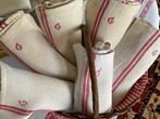 5 Chanvre (hennep) theedoeken, ca. eind 19e eeuw, met