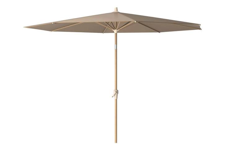 Platinum Riva stokparasol 3 m. rond - Teak Taupe, Tuin en Terras, Parasols, Stokparasol, Nieuw, Kantelbaar, Verzenden