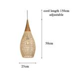 Rotan Hanglamp – Handgeweven Plafondlamp 25×50 cm Vintage, Huis en Inrichting, Lampen | Hanglampen, Verzenden, Nieuw