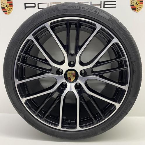 Porsche Panamera 971 21 Exclusive Design Sport zwart/alu set, Auto-onderdelen, Banden en Velgen, 21 inch, Zomerbanden, 315 mm